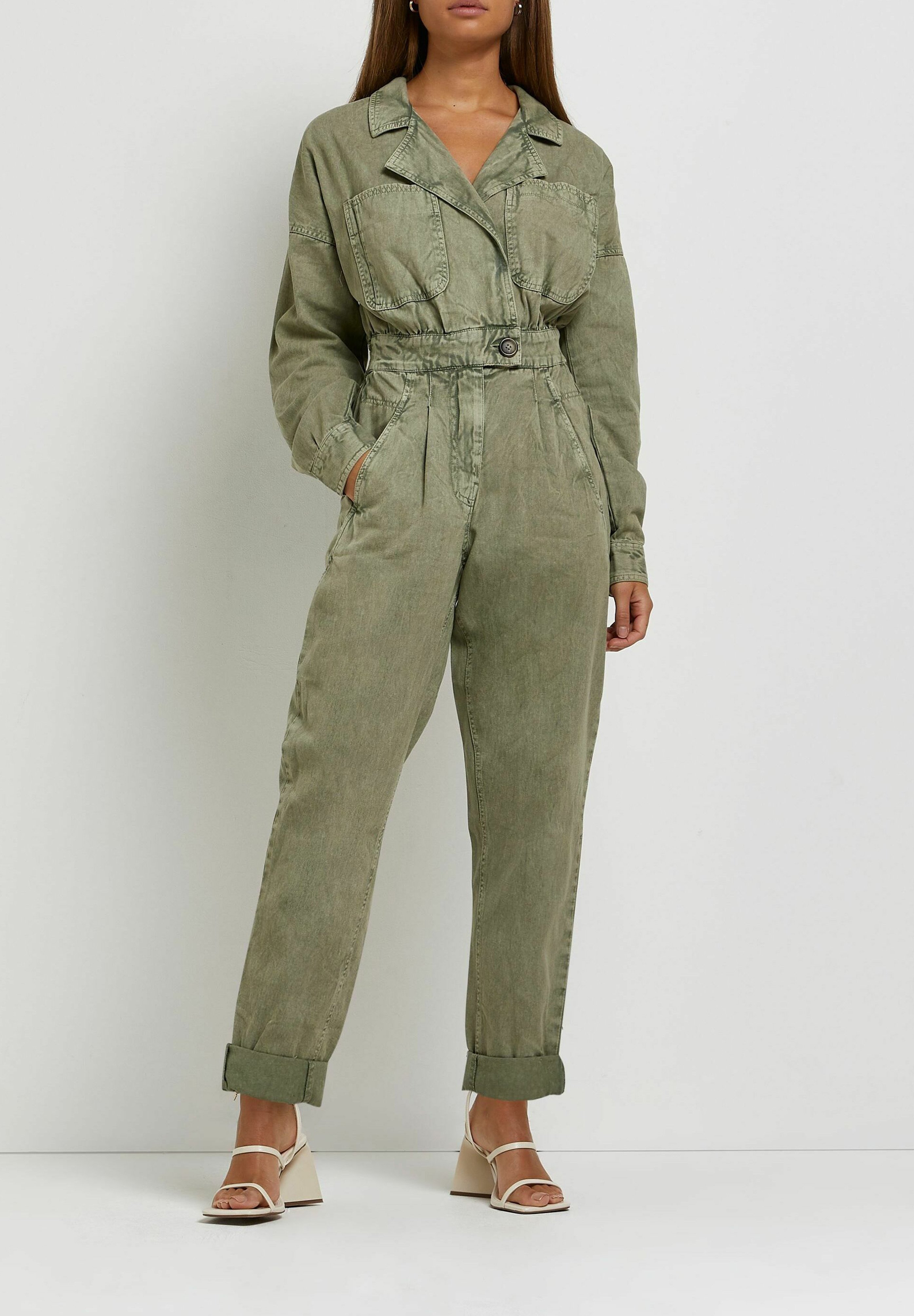 River Island Jumpsuit - khaki - Zalando.de
