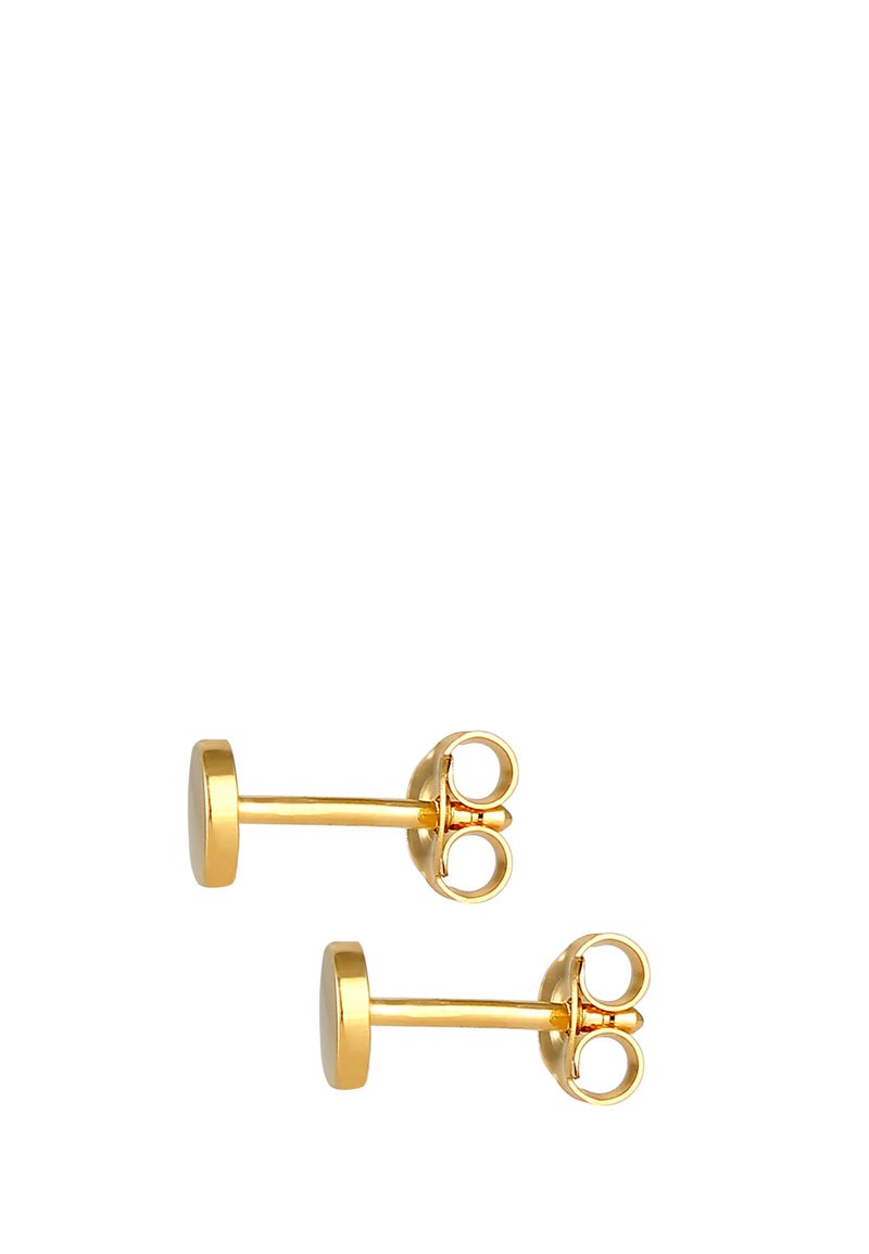 Orecchini A Perno In Oro Giallo 585 (14kt) Con Perla Conchiglia, Elli, Eleganti E Classici, Per Ogni Occasione, Regalo In Confezione Premium