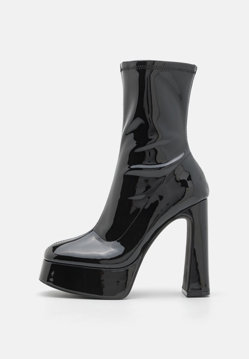 Even&Odd Členkové čižmy na vysokom opätku - black