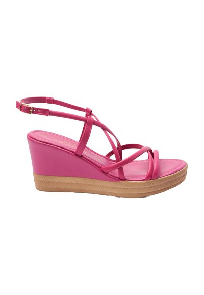 Sandalias con cu?�a de cuero de mujer | Online en Zalando