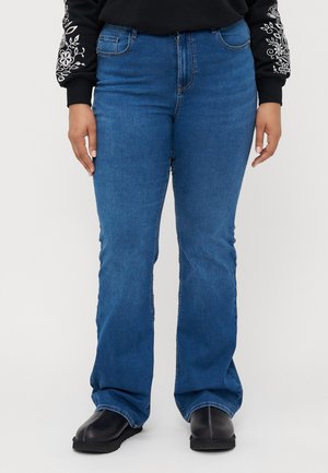 CARAUGSTA - Flared Jeans - medium blue denim
