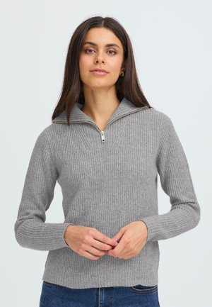 MOLARA HALFZIP - Jumper - mid grey melange