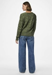 Pieces BIBBI - Adīta jaka - deep lichen green