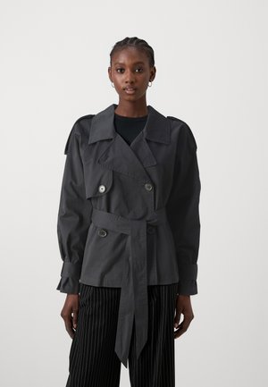 SHORT BELTED TRENCH - Vasaras jaka - black