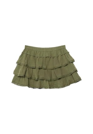 Stradivarius, RUFFLED CRINKLE SKORT - A-Linien-Rock - khaki