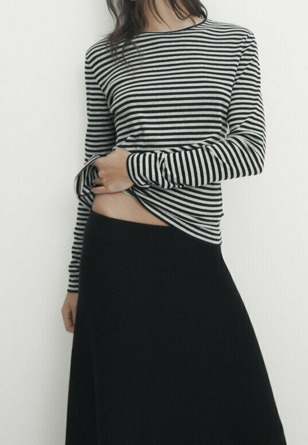 Massimo Dutti T-shirt à manches longues - black