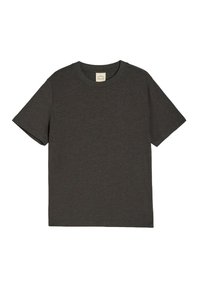 Czarna szara, krótki rękaw t-shirt wykonany z miękkiej bawełny. Posiada okrągły dekolt i minimalistyczny design bez wzorów czy akcentów.