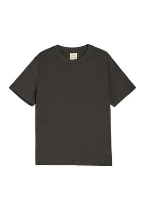 Czarna szara, krótki rękaw t-shirt wykonany z miękkiej bawełny. Posiada okrągły dekolt i minimalistyczny design bez wzorów czy akcentów.
