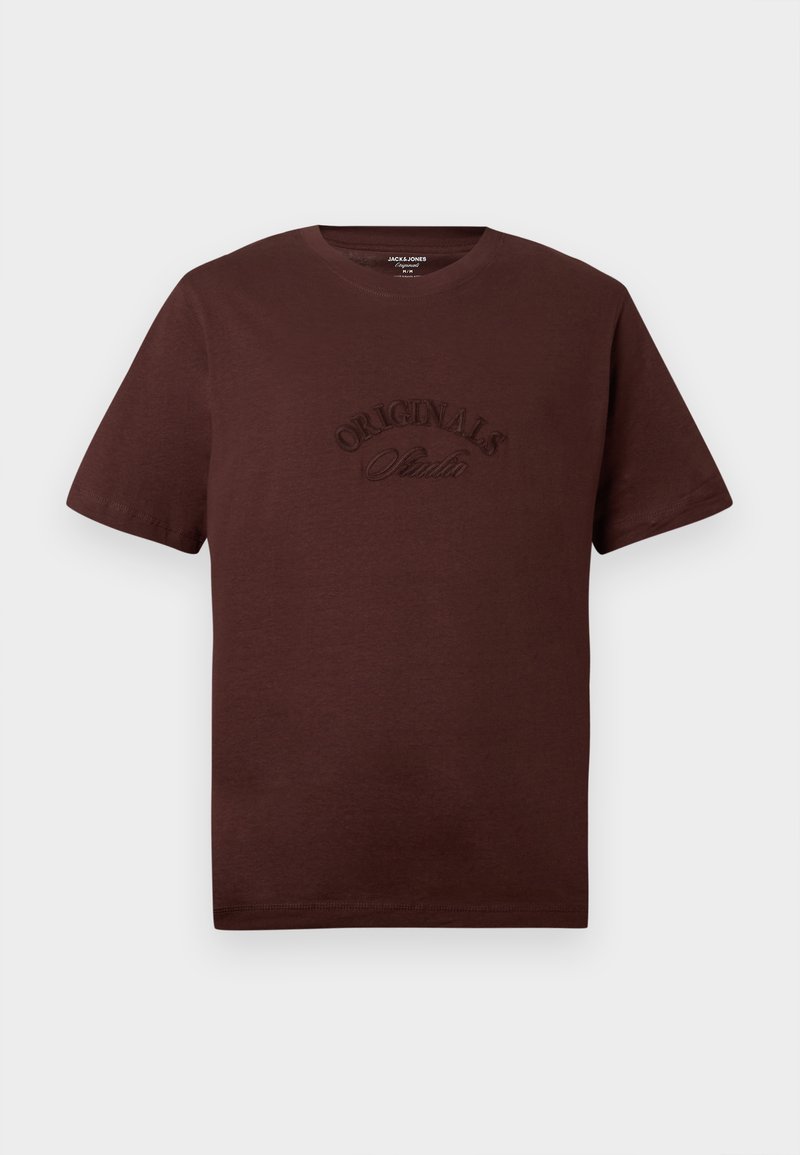 jack & jones T-shirt basic donkerbruin