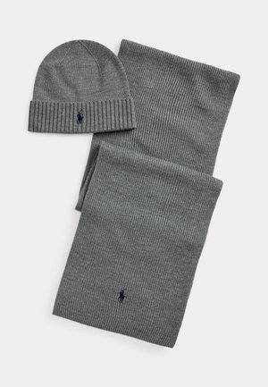 MERINO WOOL BEANIE &AMP; SCARF GIFT SET - Sál - fawn grey heather