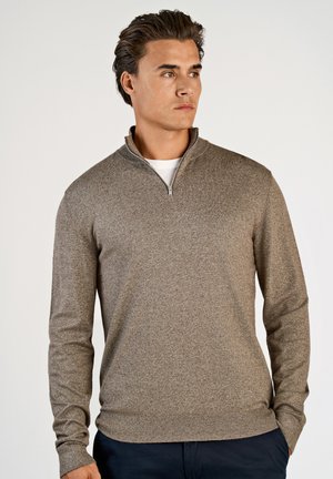 HALF ZIP - Trui - brown blend