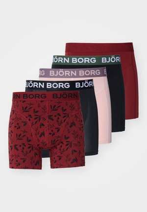Björn Borg 5 PACK - Trunks - black/dark red/pink