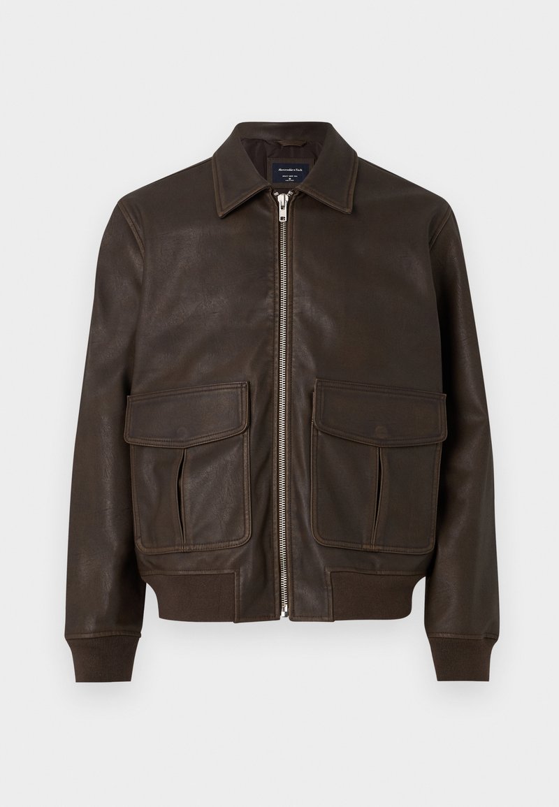 Abercrombie & Fitch Imitatieleren jas bruin Abercrombie & Fitch Imitatieleren jas bruin