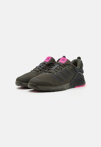 adidas Performance DROPSET 3 UNISEX - Chaussures fitness - shadow olive/core black/lucid pink