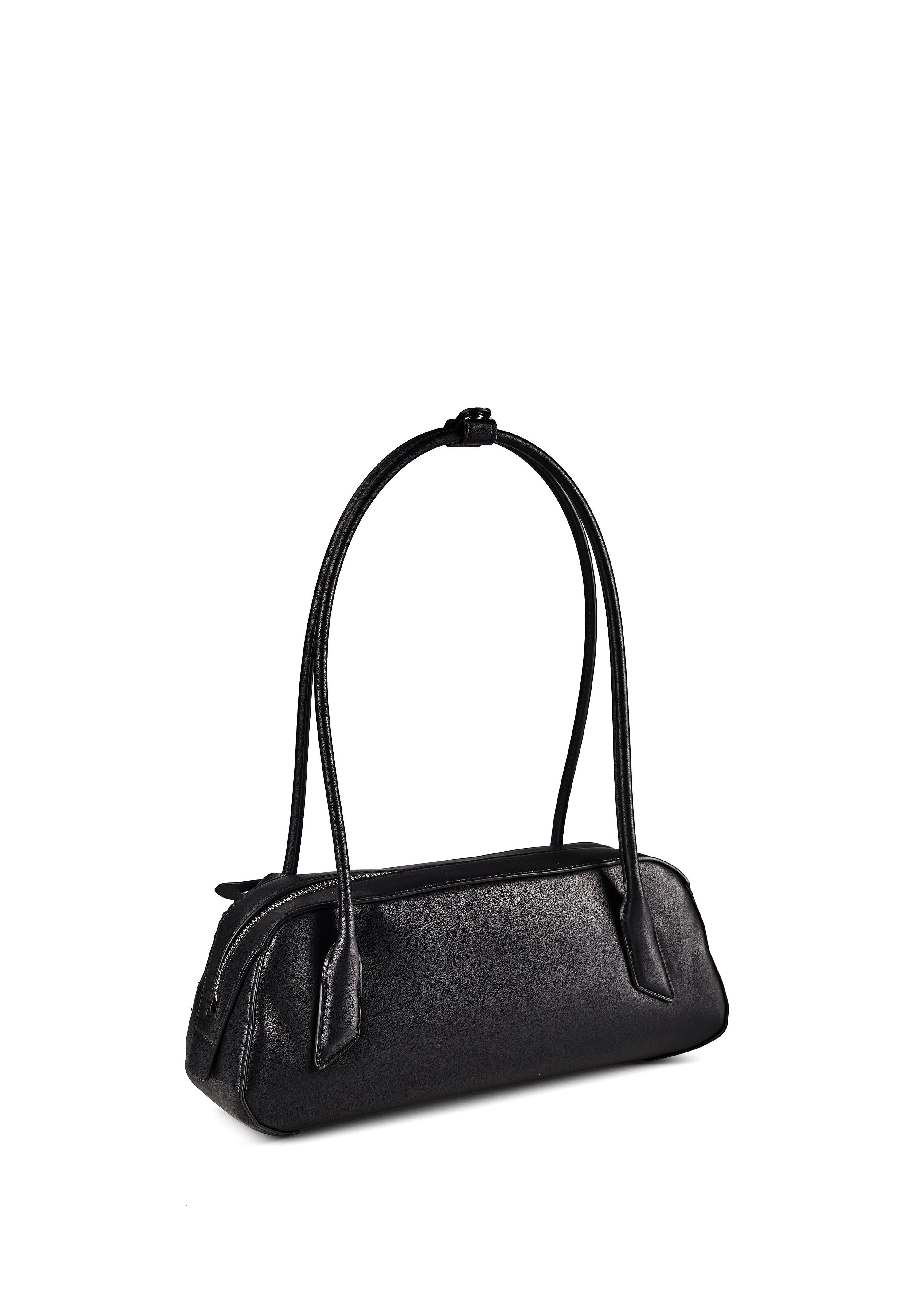 DKNY TIANA BOWLING BAG - Handbag - black/silver-coloured/black