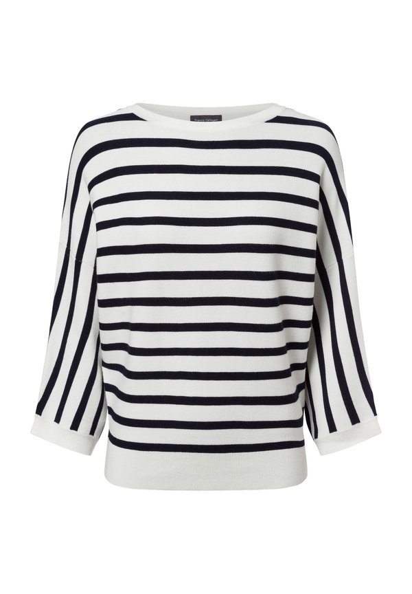 Strickpullover - weiß marine