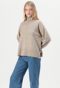 Vero Moda VMDOFFY ROLL NECK - Strickpullover - sepia tint