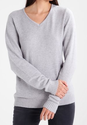 Stickad tröja - mottled light grey