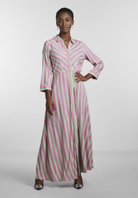 YAS YASSAVANNA LONG SHIRT DRESS - Skjortklänning - katydidstripes azelia pink
