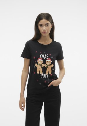 Vero Moda VMFRANCIS XMAS - Camiseta estampada - black
