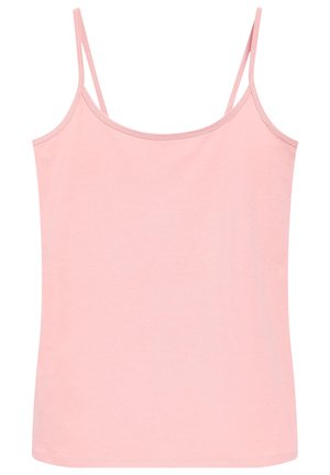Rosa Trägershirt aus weichem Baumwollstoff. Bietet ein einfaches, figurbetontes Design und einen runden Ausschnitt.