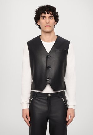 MARCUS LEATHER WAISTCOAT - Väst - nappa black