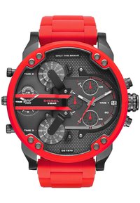 Diesel LG RD GUN RED BR - Chronograph - grau ip/rot