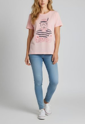 ESTAMPADA CON CUELLO REDONDO - Camiseta estampada - rosa