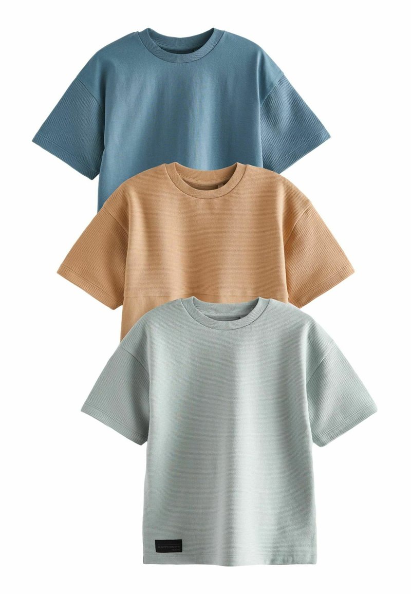 Next 3 PACK  - Jednoduché tričko - blue tan brown