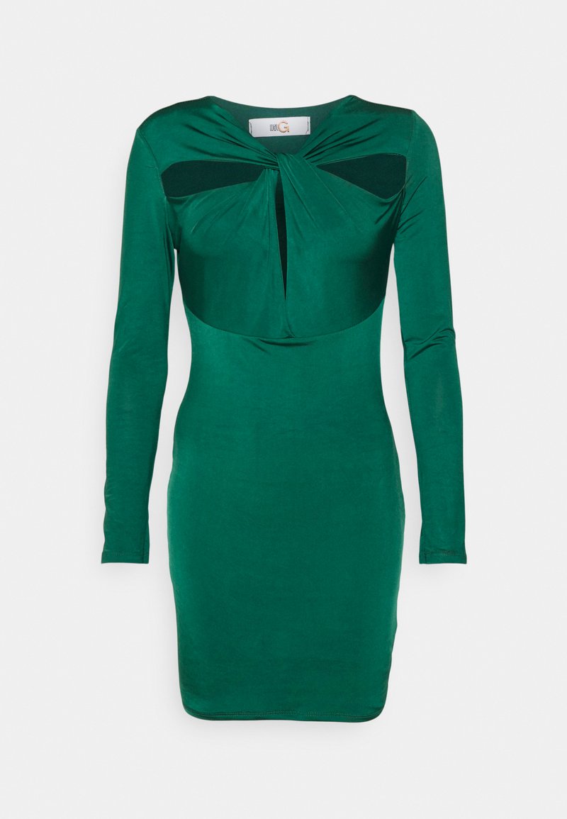 WAL G. Cocktailjurk donkergroen gemêleerd