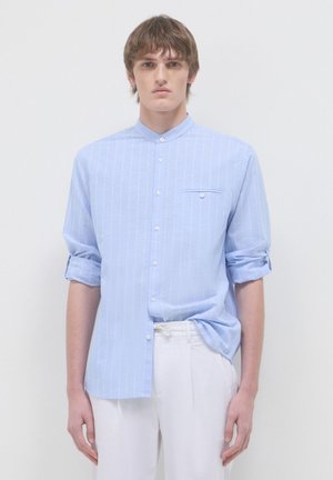 COREANA A RIGHE - Chemise - var celeste