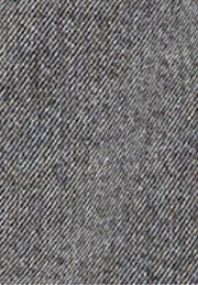 Nära vy av grå denimtyg med diagonal vävning.