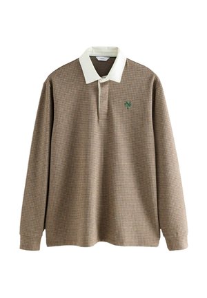 REGULAR FIT - RUGBY - Long sleeved top - tan brown puppytooth