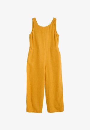 Kellert vahepealne jumpsuit, mis on valmistatud tekstuursedest kangast, mis sisaldab külje taskuid ja nööpide detaili õlal. Lai jalgade disain.