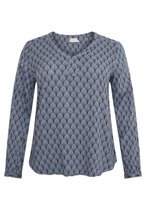 KCOLIVE AMI - Long sleeved top - blue   black fan print