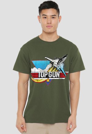 TOP GUN DISTRESSED  - Print T-shirt - green
