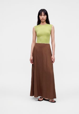 Topshop MAXI SKIRT - Jupe longue - chocolate brown