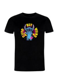 Henry Tiger DISNEY STITCH CUTE BUT WEIRD - Triko s potiskem - black