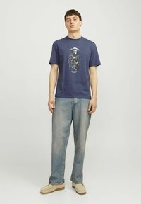 Jack & Jones RUNDHALS  - T-shirts print - nightshadow blue