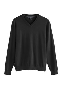 V NECK FIT LONG SLEEVE - Felpa - black