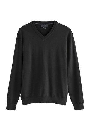 V NECK FIT LONG SLEEVE - Sweatshirt - black