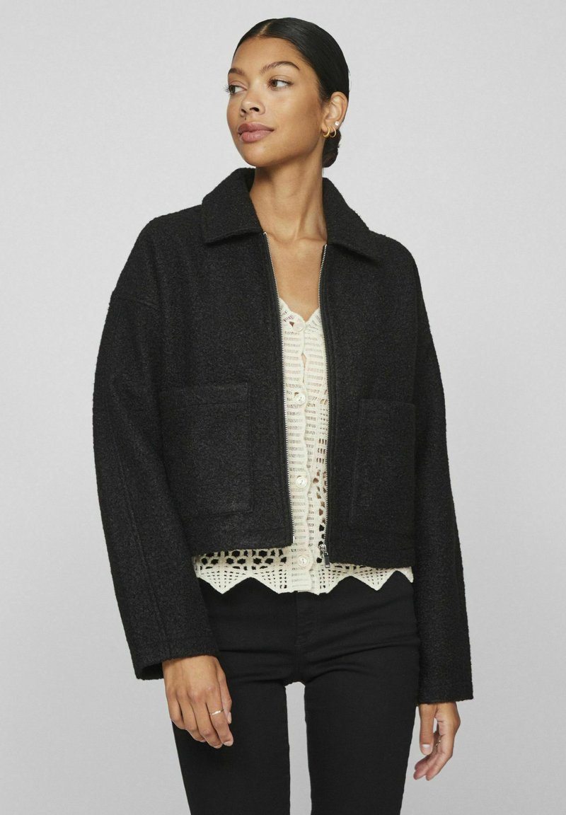 VILA Flīsa jaka - black