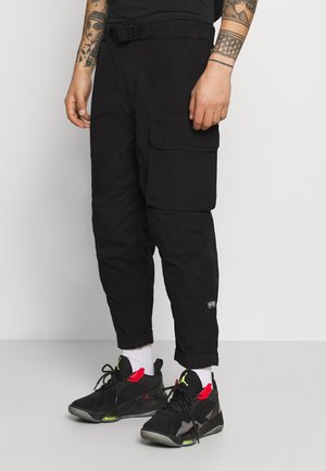 FRONT RELAXED TRAINER - Cargo trousers - dark black