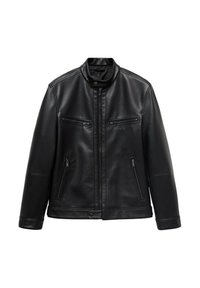 ZIP-UP EFFECT - Imiteret læderjakke - black