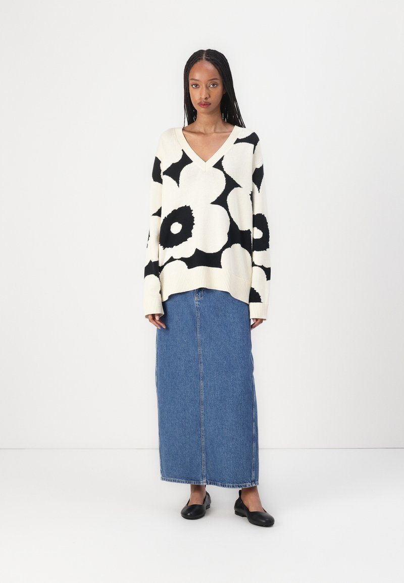 Marimekko PÄIVÄ UNIKKO - Džemper - off white/dark grey