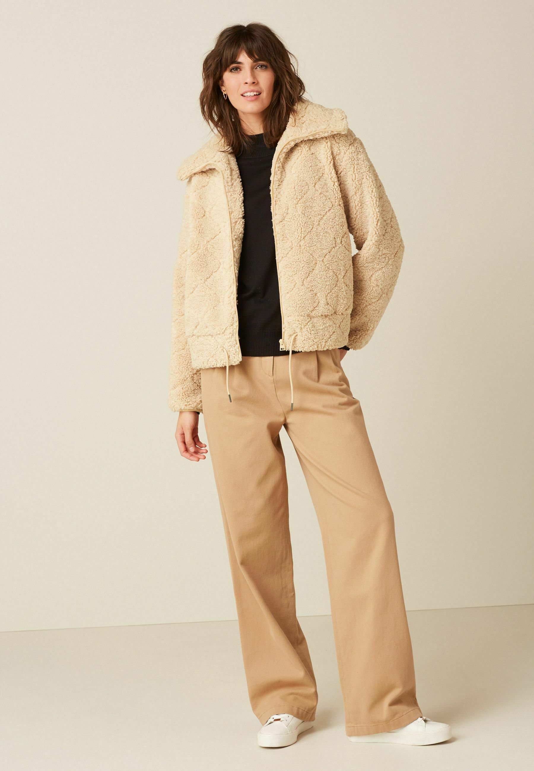 ecru faux fur parka next