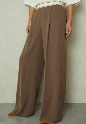 ABIGAIL WIDE LEG ELASTICATED  - Housut - mocha brown