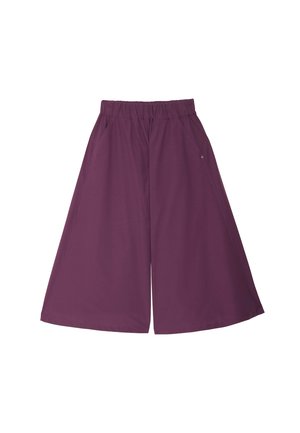 Weite, knöchellange Hosen in Dunkellila mit elastischem Bund und Seitentaschen, entworfen für eine lockere und bequeme Passform.