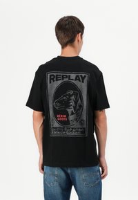 Replay - CARD  - Print T-shirt - black Thumbnail Image 1