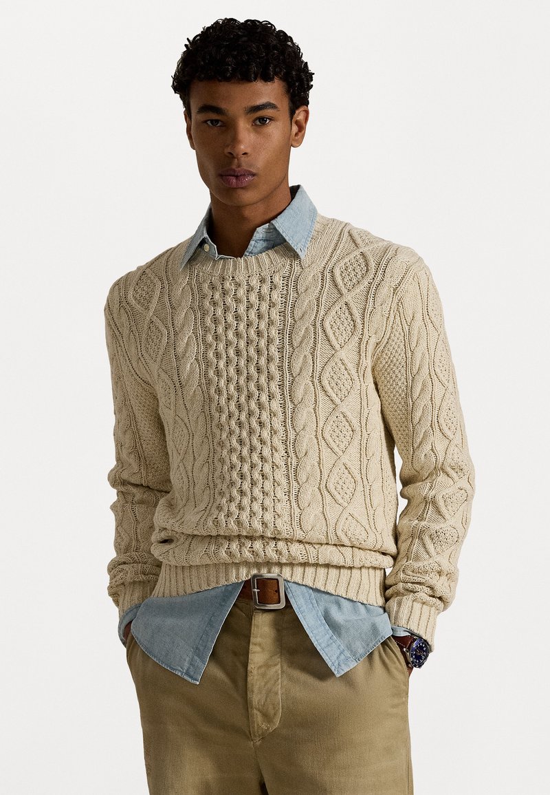 Polo Ralph Lauren THE ICONIC FISHERMAN'S JUMPER - Trui - oatmeal combo